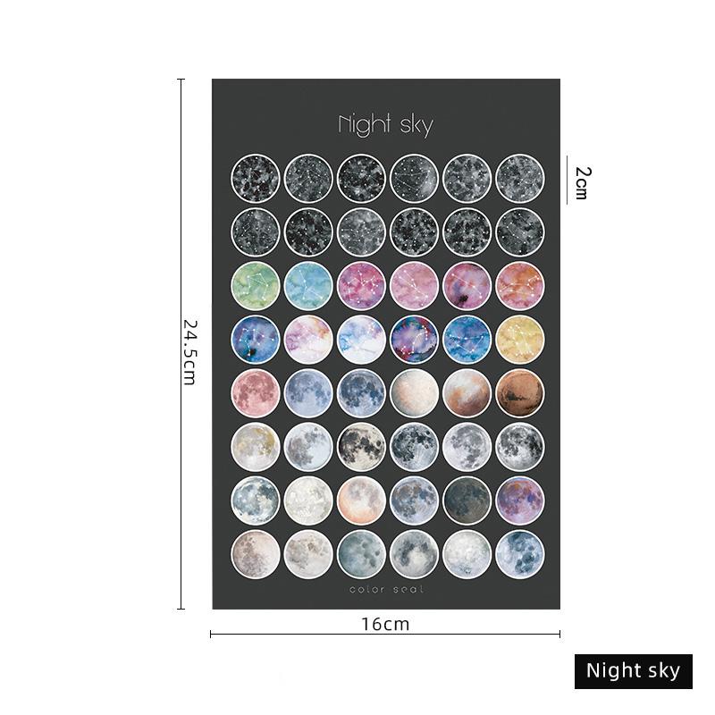1 Sheets Retro Diary Decoration Sticker Stationery Morandi Postmark Dot Sticker Diy Journal Planner