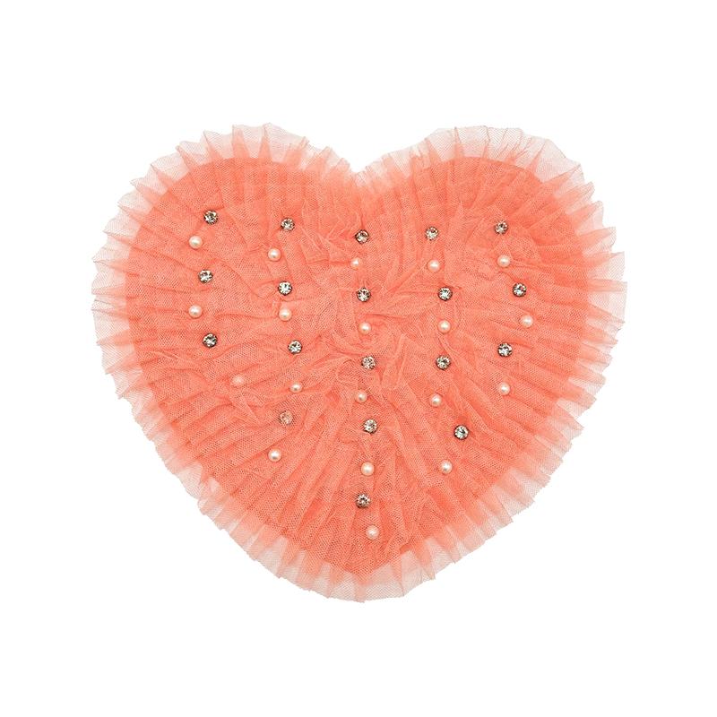 1Pc Love Sexy Clothing Decoration Personality Cloth Sticker Fashion Mesh Gauze Pearl Wrinkled Flower