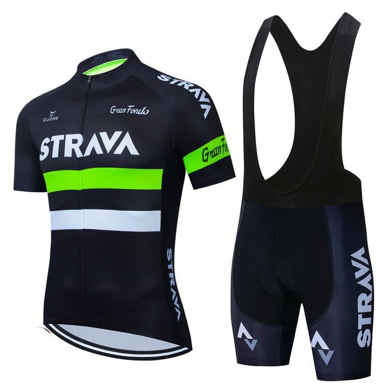 Mens Cycling Jersey Bib Shorts Set Quick-Dry Outdoor Bike Riding Sportswear