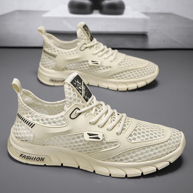 Summer new hollow mesh shoes breathable sports running shoes casual lace-up