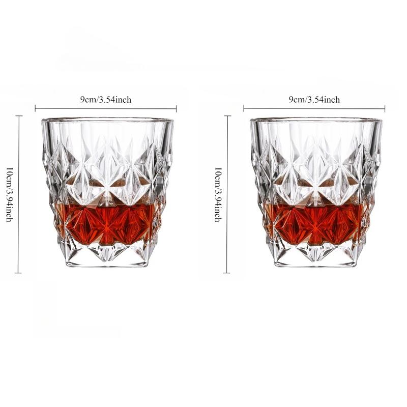 330ml/380ml Patterned Glass Cups European Retro Embossed Cocktail Cups Creative Engraved Cups Juice Cocktail Glass Coffee Mugs 2pcs