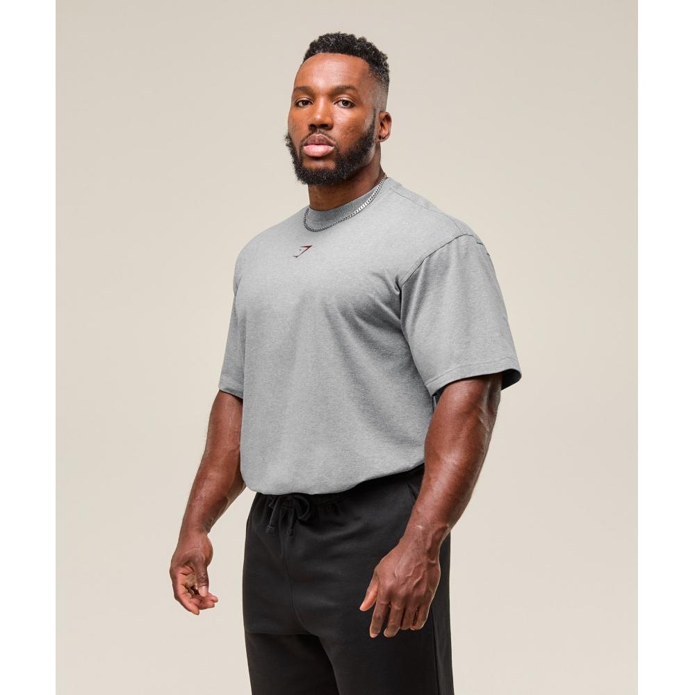 Gymshark Power T shirT Charcoal Core Marl seTs Red A2c9e Gdhg