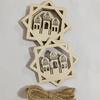 10pcs Eid Pendants Unfinished Wood Moon Star Muslim Holiday Party Decoration