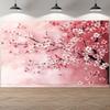 Arazzo Fioritura di Ciliegi Acquerello 2D Sfondo Rosa Fiore di Ciliegio