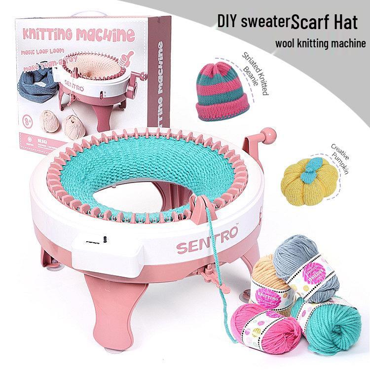 Children's Hand-Crank Knitting Machine Toy - 48 Needles for Sweaters, Hats, and Scarves