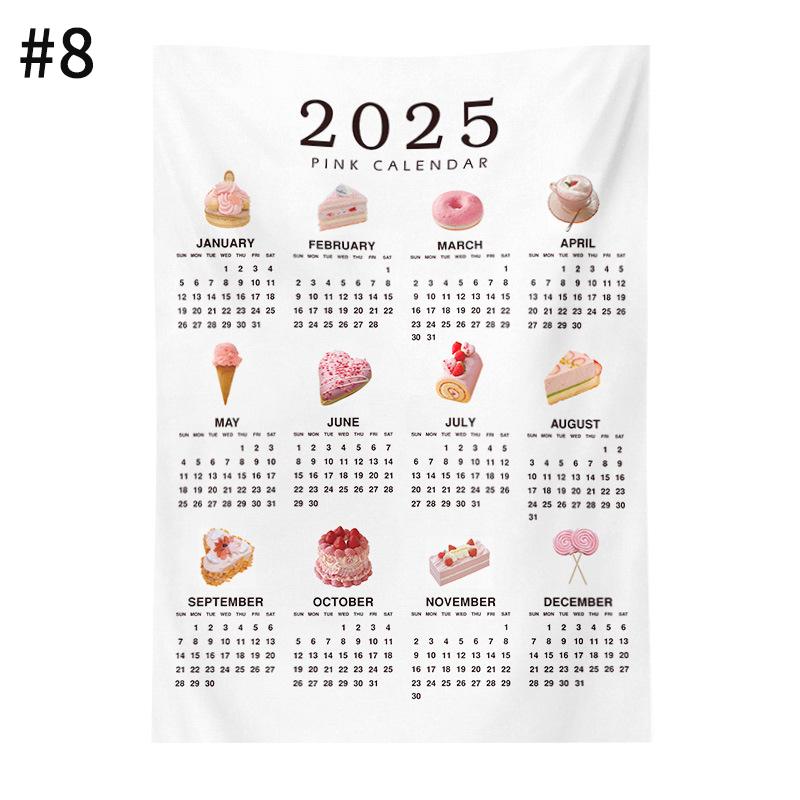 

Новогодний календарь Домашняя подвесная ткань Календарь на Новый год 2025 Настенный фон Гобелен Фотоподвесная ткань Украшение для дома