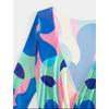 3 Piece Sexy Bikini Set Long Sleeve Sheer Mesh Cover Up Colorful Print Deep V Summer Beach Vacation Bathing Suit Swimwear
