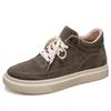 British Style High Top Shoes Men's Suede Shoes Thick Soled Casual Shoes Men's Hiking Shoes Lace Up Khaki Trendy Shoes