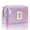 Octagonal Embroidered Letter Makeup Bag Large Capacity Travel Toiletries Storage Bag Handbag Cosmetic Bag Makeup Pouch Organizer