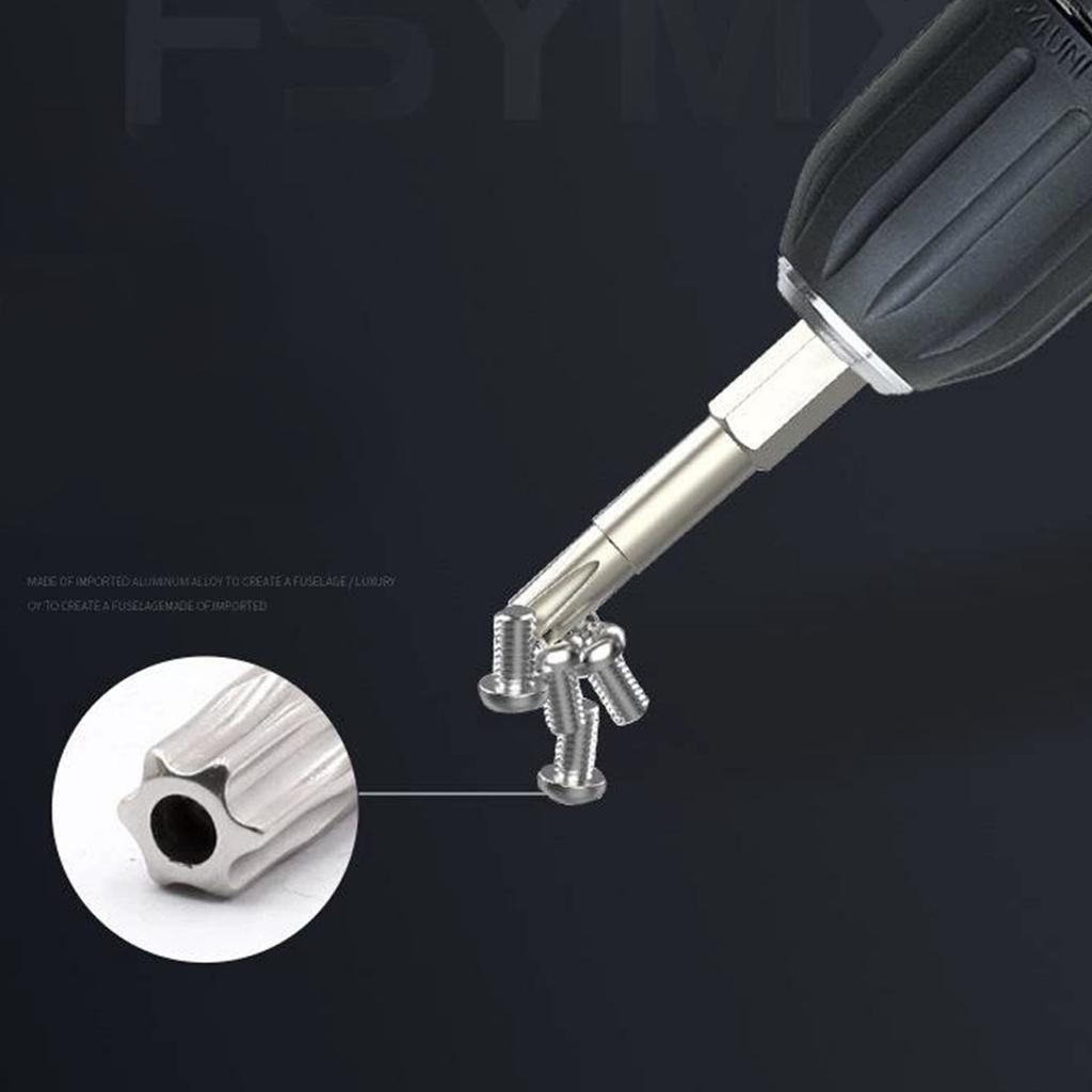 12Pcs 50/75/100mm Security Blossom Bit Set 1/4inch Hex Shank Magnetic Star Screwdriver Bit Set Magnetic Screw Driver