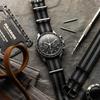 ZULUDIVER Classic Bond 1973 British Cadet Nylon Watch Black Grey Satin Buckle 20mm Band, & - -