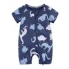 Kids Tales Lion Romper: Newborn Short Sleeve Double Zipper Jumpsuit