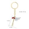 Cartoon Anime Card Captor Sakura Choker keyring Cardcaptor Sakura Clow Charm Pendant keychains Sealing Wand Statement Necklace