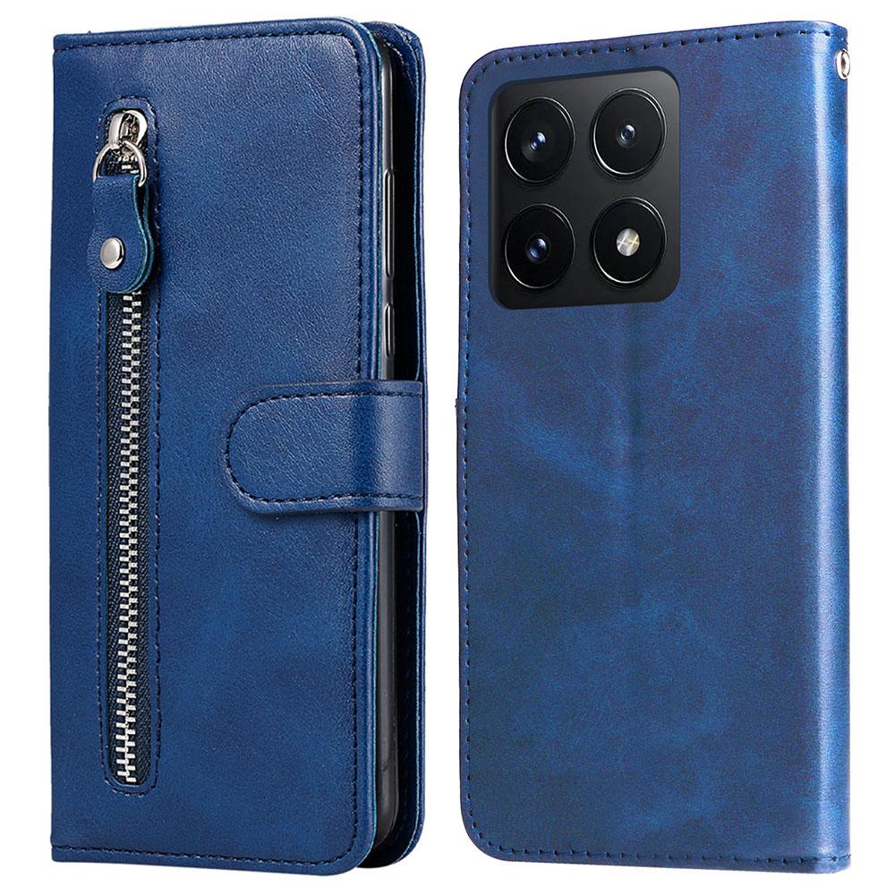 For Xiaomi 14T Case Zipper Wallet Calf Texture PU Leather Phone Cover