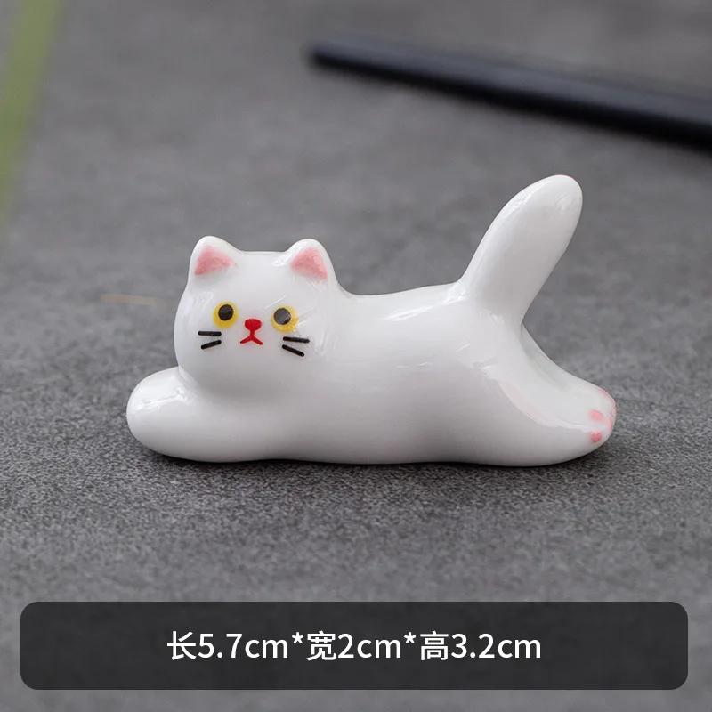 1pc Ceramic Cute Chopstick Holder Tableware Japanese Style Underglaze Restaurant Simple Oval Spoon Bracket Utensil for Kitchen