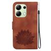 For Xiaomi Redmi Note 13 4G Wallet Case Lotus Pattern Leather Protective Phone Cover