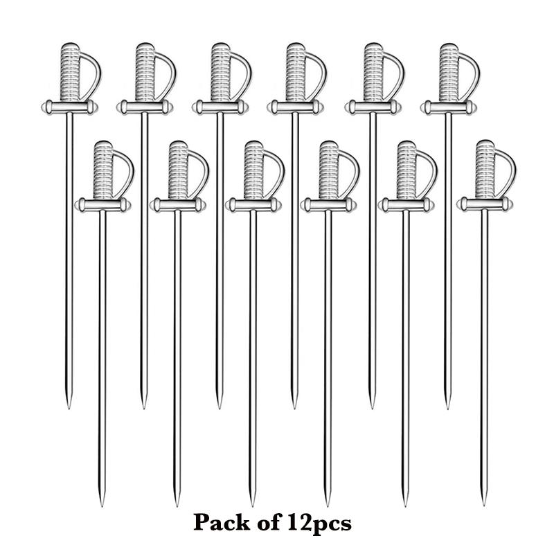 12PCS Cocktail Stick Cocktail Pick Skull Shape Horse Shape Martini Cocktail Drink Pin Fruit Pick, Set of 12