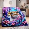 1pc Cheetah Art Print Blanket Lightweight Flannel Blanket Throw Blanket For Sofa, Bed, Travel, Camping, Livingroom, Office Yy251015184