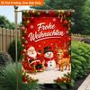 2D Flat, 2D Flat Printing Garden Flag 1pc, Santa Sleigh And Reindeer Durable Single-Sided Print Yard Flag, Garden & Home Holiday Decoration, 29.97x44.