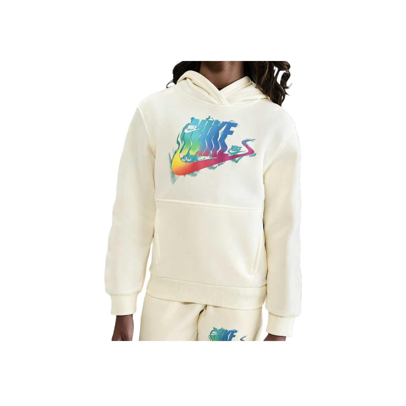 Nike Sportswear Club Glitch Худи с капюшоном Вязаный флис Детские худи IO0750-047 XL