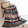 Supermjuk retro flanell fleece Sherpa Bohemian soffa Sängfilt för soffa Bärbar Bil Reseöverdrag Filt