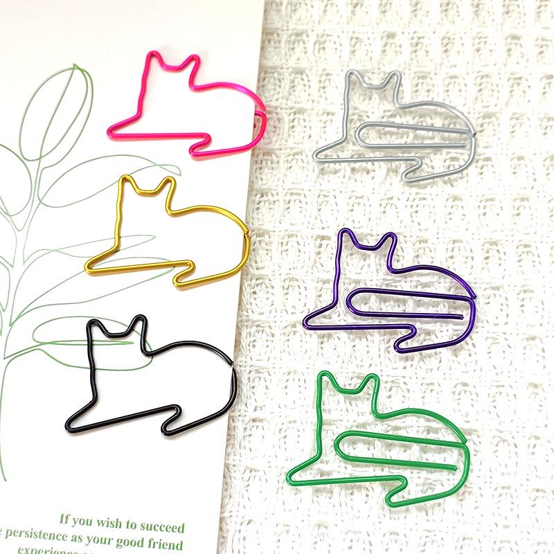Colorful Cat Paperclip Brooch – Animal Bookmark & Office DIY Accessory