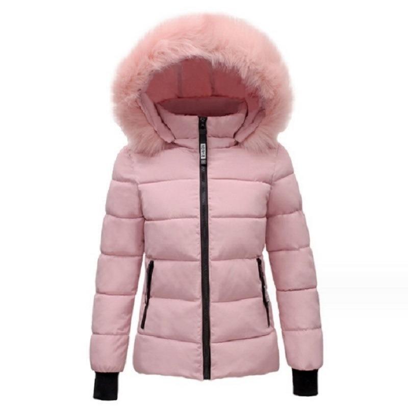 Women's Autumn and Winter Cotton Coat New Short Cotton Coat Slim Thickened Large Fur Collar Small Man Cotton Coat