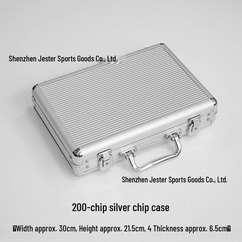 Black and Silver Aluminum Texas Hold'em Chip Storage Case