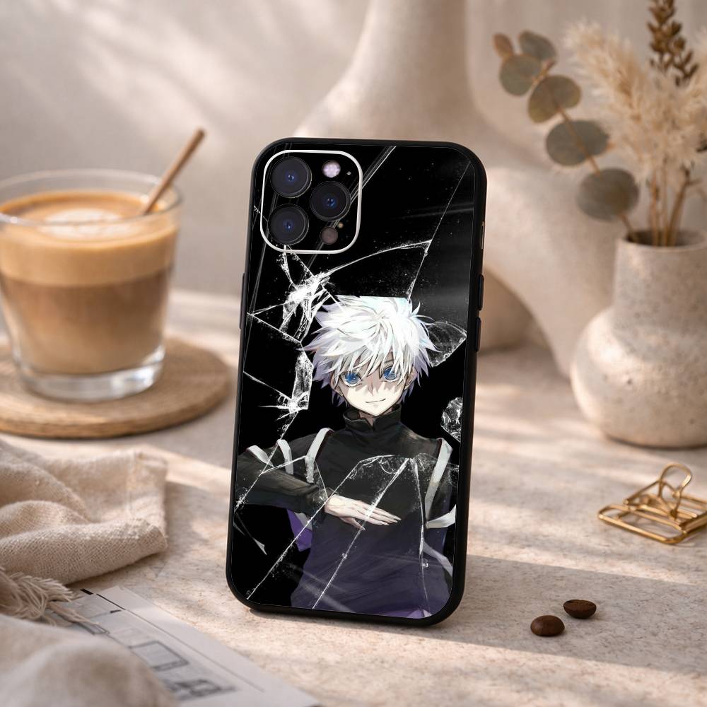 H-Hunter × Hunter K-Killua Phone Case For iPhone17,16,15,14,13,12Plus,Pro Max,XS,5G Soft Silicone Black Cover
