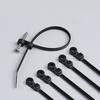 100PCS Automatic Locking Nylon Cable Tie Buckles 18kg Capacity Black White with Screw Mounts for Secure Cord Management