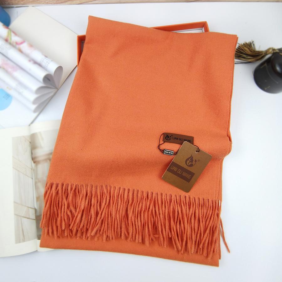 Women's winter solid color bright red scarf, plush, soft, thickened shawl, faux cashmere, warm neck warmer, trendy