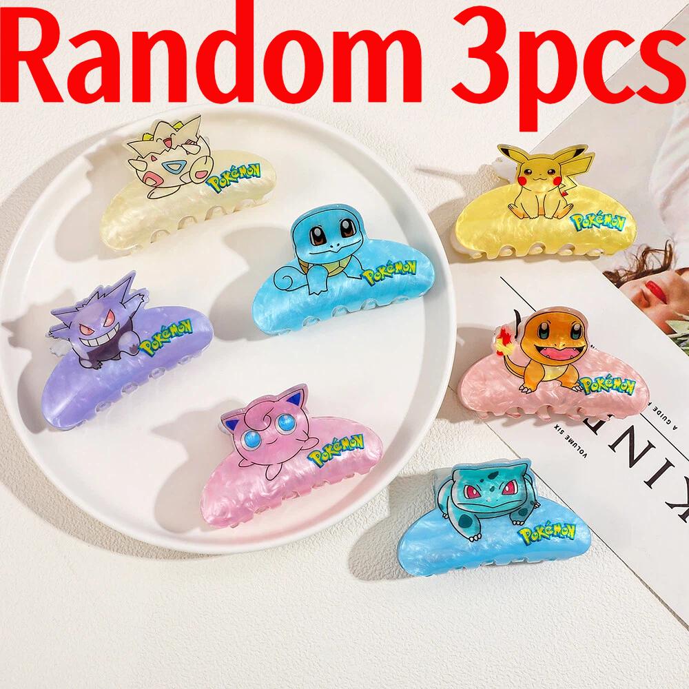 

1PC/Random 3pcs New potdemiel cute elf hair claw, cartoon peripheral hair clip, Pokémon hair accessory clip