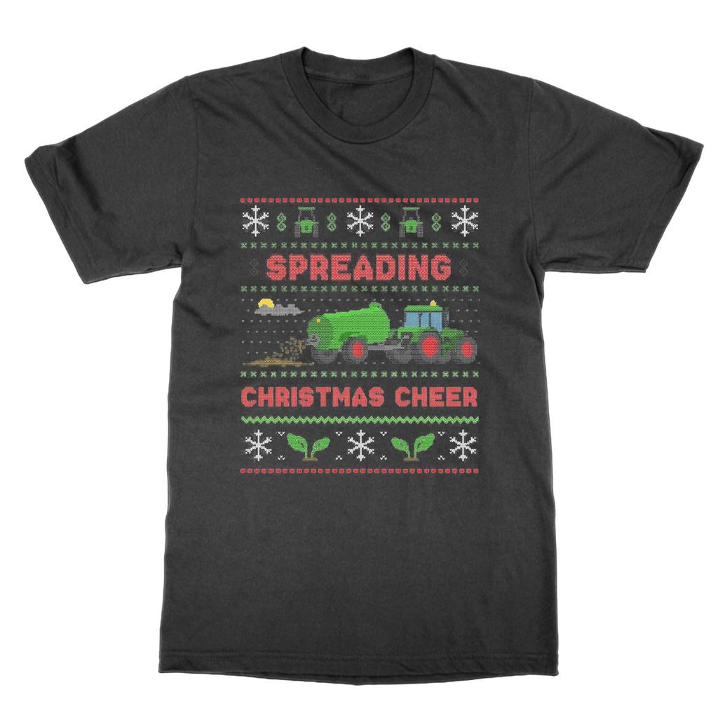 Spreading Christmas Cheer Farmer Christmas T-shirt Funny Farming Xmas Top
