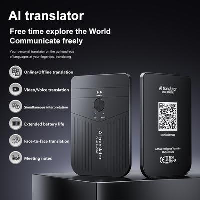 A18 BT5.0 AI Magnetic Translator Rechargeable Ultra-Thin Real-Time Translator Simultaneous 138 Languages for Business Meeting