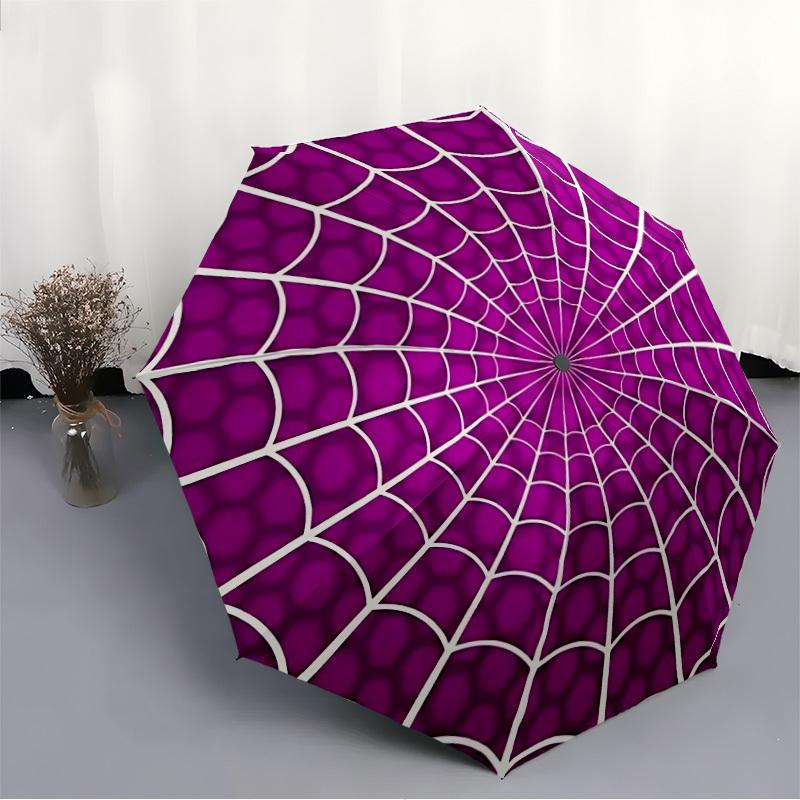 1pc Spider Web Automatic Open/close Umbrella, 8-Rib sturdy structure, Auto Folding/Opening, Portable Travel Umbrella for Women,077