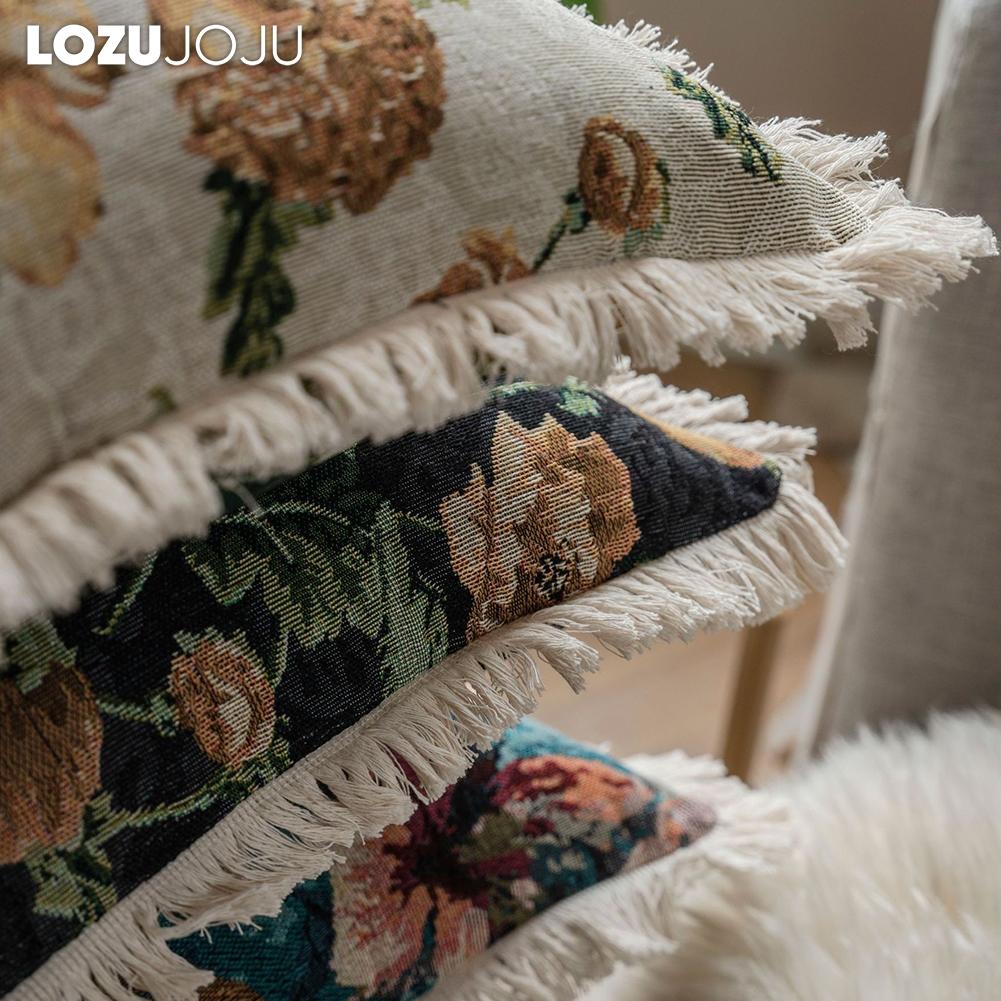 1PC LOZUJOJU Fashionable Artistic Pillowcase Polyester Tassel Pillowcase For Sofa Living Room Home Decor