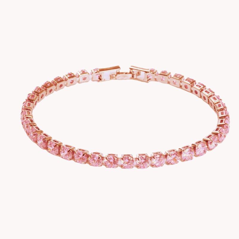 2022 New Fashion Free Shipping Copper Alloy Gold Plated 4MM Cubic Zirconia CZ Diamond Charm Tennis Bracelet for Women