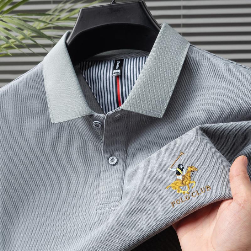 POLO CLUB 2025 Summer Men's New Pony Embroidery Solid Color Pure Cotton Loose Business Casual Polo Shirt