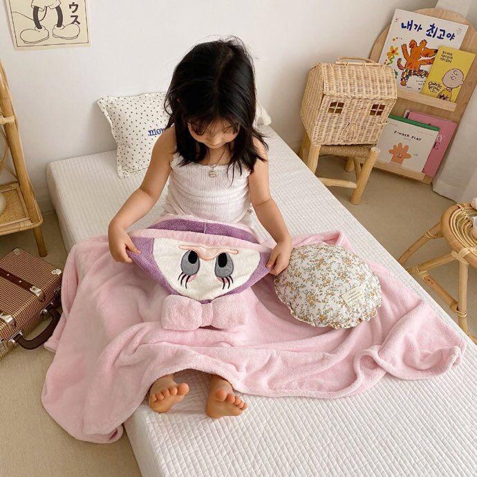 Infant Coral Fleece Bathrobe & Towel Cape - Absorbent, Non-Shedding, for Baby Girls