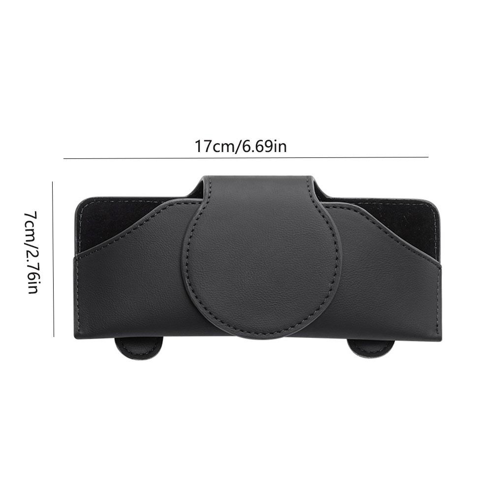Eyeglass Case Car Sunglasses Holder PU Leather Sun Visor Storage Box Car Glasses Case  Automobile