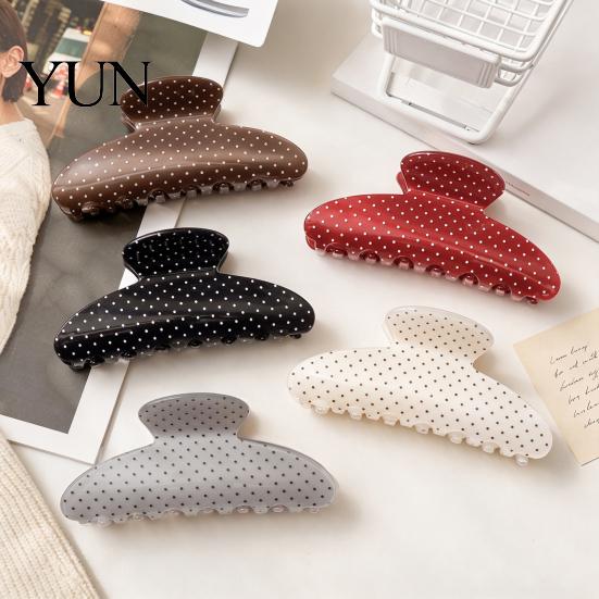 Cute Hair Clips for Daily Commuting Polka Dot Claw Clip Women, Lightweight Acrylic Non-Slip Jaw Clip, Claws Thin Elegant Strong Hold Accessories Updo