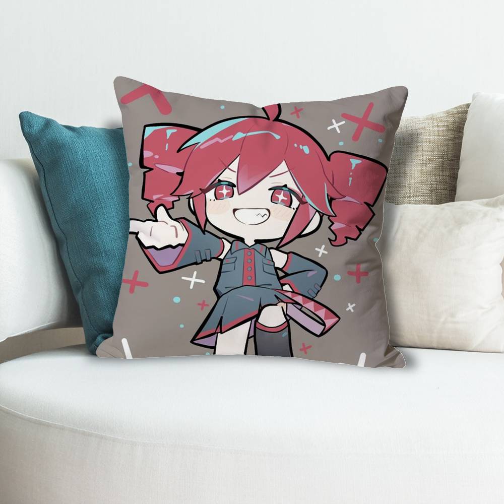 KKasane Cute TTeto Anime Celebrity Merchandise AllMatch Printed Pillow Case Sofa Car Office Room Decoration Protector