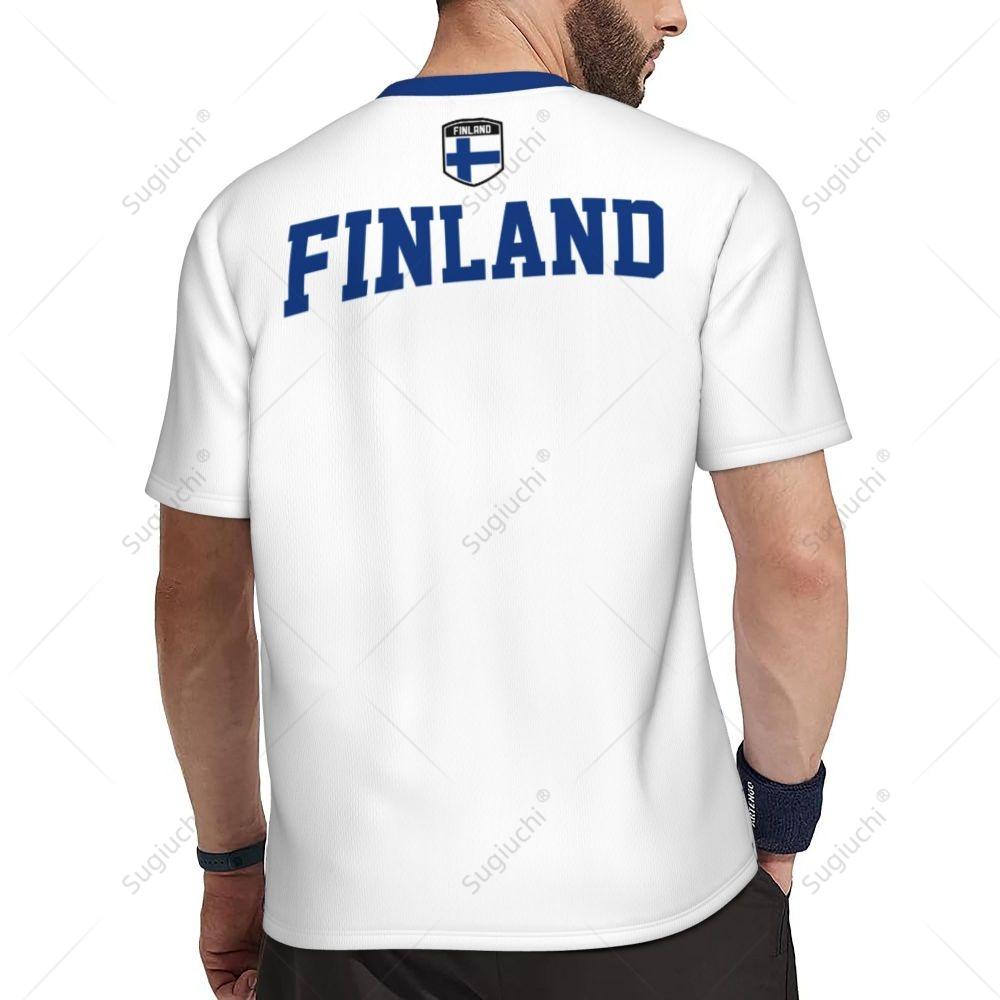 Exclusive Design Finland Flag Grain 3D Printed Men For Running Bike Soccer Tennis Fitness Sports Tshirt Mesh Fans Short T-shirt