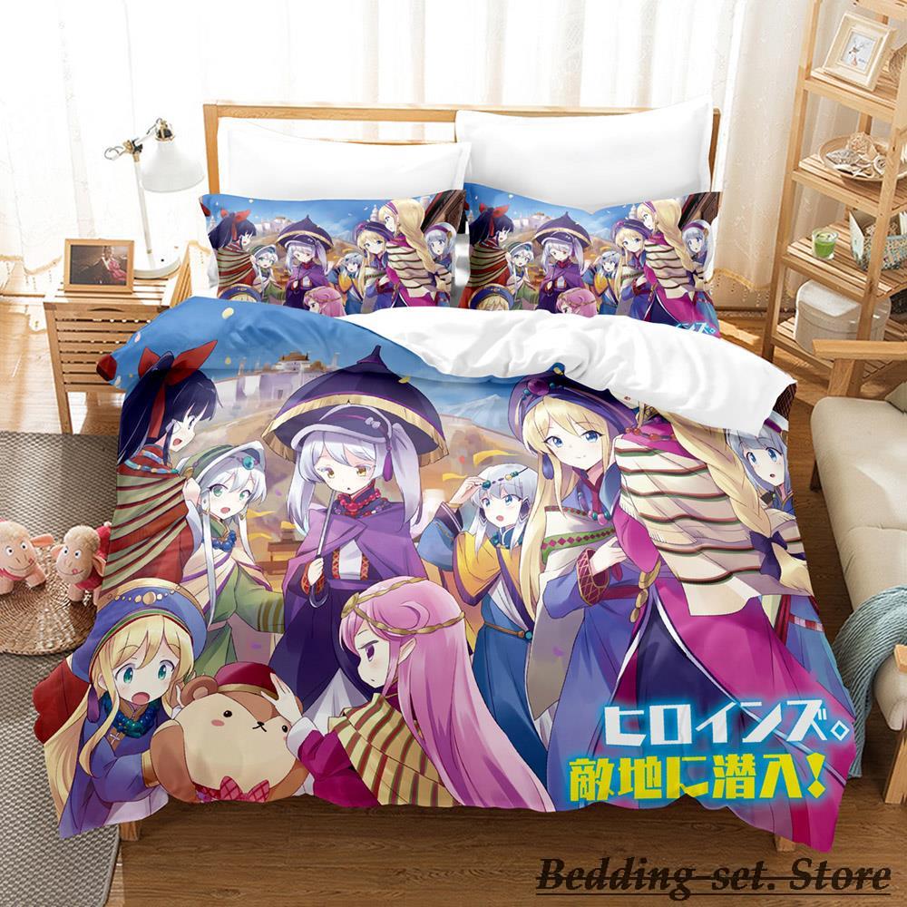 In einer anderen Welt mit meinem Smartphone Bettwäscheset Einzelbett Twin Full Queen King Size Bettset Erwachsener Kind Schlafzimmer Bettdeckenbezug Sets Anime