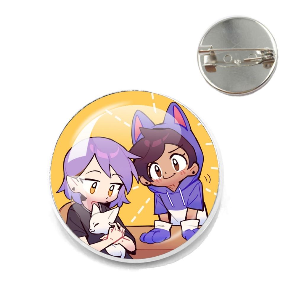 Anime The Owl House Brooches Luzura Amity Blight Lapel Pins Round Creative Cartoon Badge for Backpack Jewelry Accessories Gifts