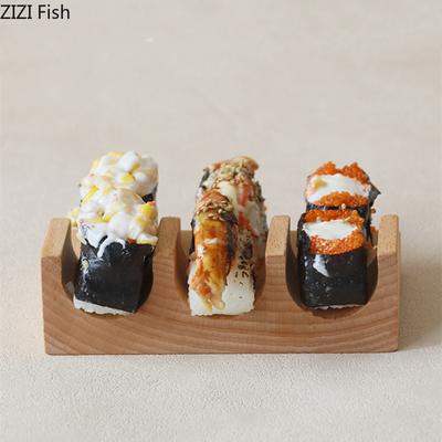 Drewniany Talerz do Sushi Stojak na Tacos Roll Japońska Prostokątna Zastawa do Sushi Hotel Restauracja Dekoracja Jedzenia Talerz na Deser
