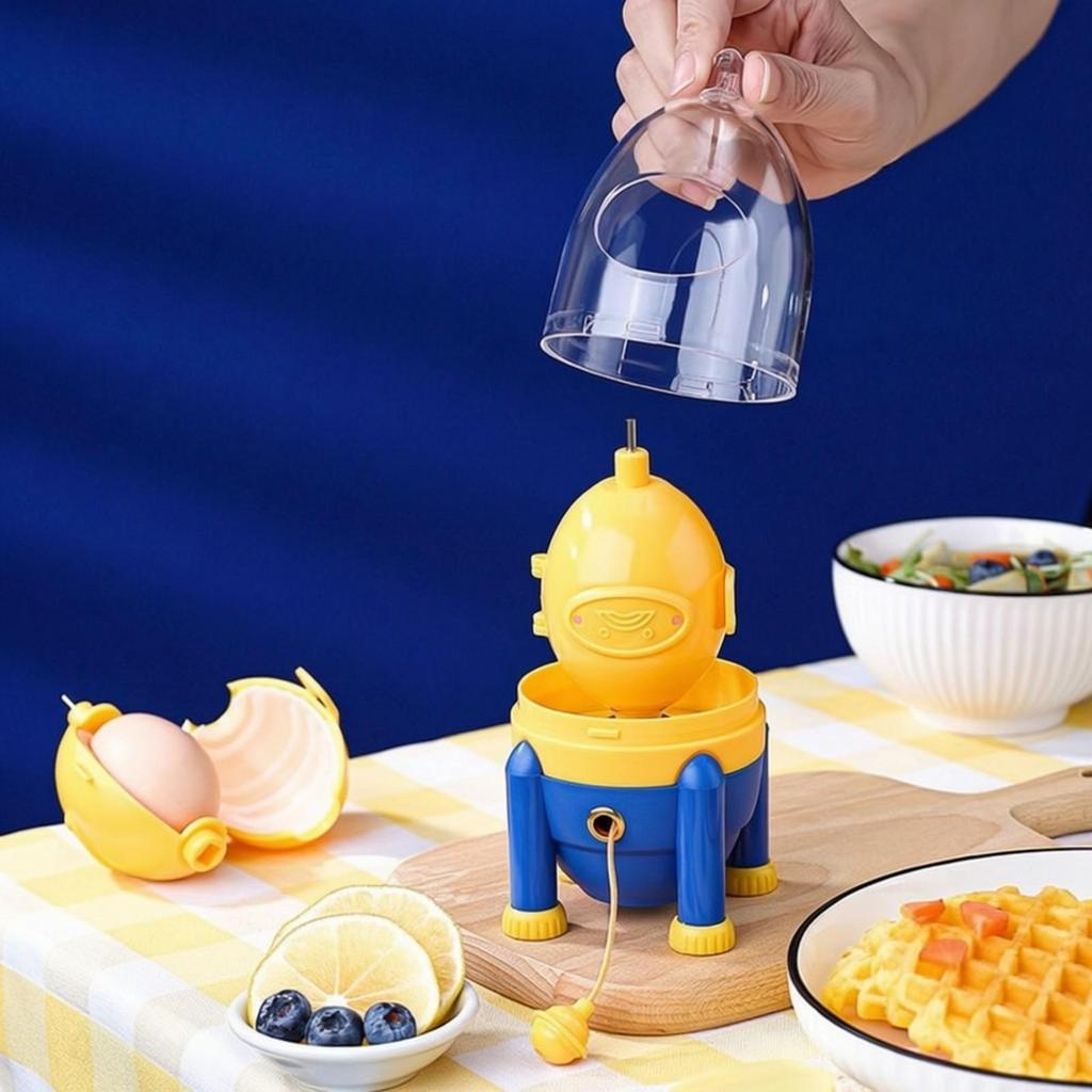 Egg Mixer with Pull-Cord Compact Manual Tabletop for Kitchen