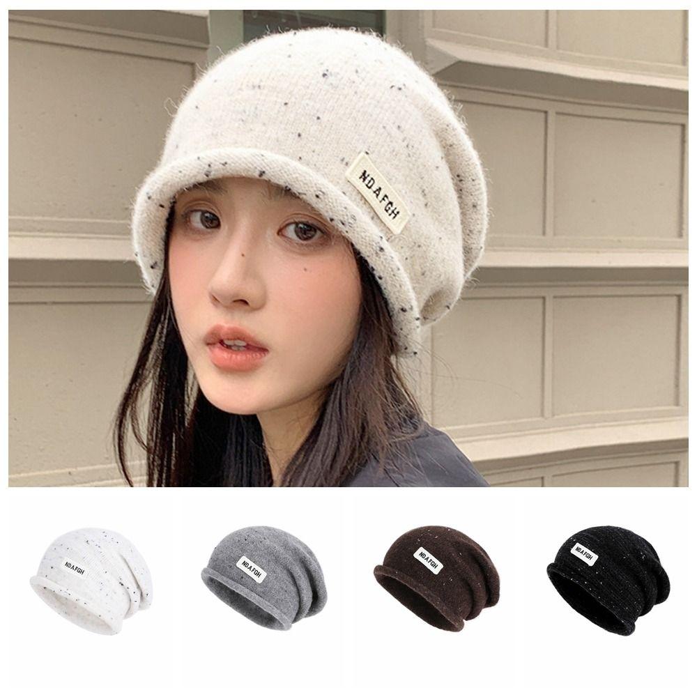 Trendy Wool Beanies Hat Vintage Knitted Hat Fashion Winter Pullover Hat  Outdoor