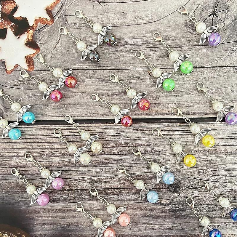 WTEMPO Guardian Angel Wing Design DIY Beaded Keychains Kit Women's Men's Bags Decor Hanging Keychains Accessories Keychain Crafts Making Supplies