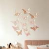12 Pcs 3D Butterfly Wall Decor 3 Sizes Removable Hollow Mural Stickers for Bedroom Living Room Birthday Party Cake Decoration